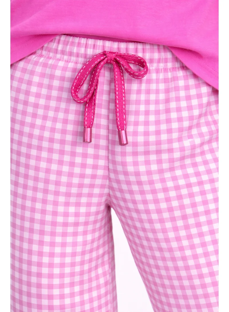 Victor And Jane  Girls Wake Up Lemon Tee & Pink Gingham Pants Set for Women | Best Price UAE
